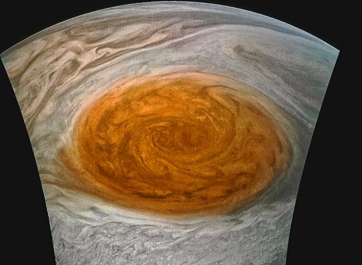 enhanced-color image of Jupiter’s Great Red Spot